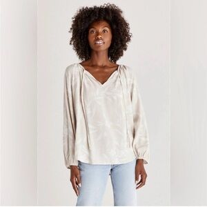 Z Supply Grey White Amelia Top NWT New